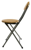 #1212-BC Folding Wooden Stool with Back - Beech (Case pack 6 pcs)