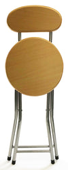 #1212-BC Folding Wooden Stool with Back - Beech (Case pack 6 pcs)