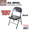 #1231-BLK All Metal Heavy Duty Chair- Black (Case pack 6 pcs)