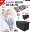 #1539-F2 Collapsible 30" Storage Ottoman - Grey (case pack 1 pc)