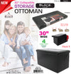 #1539-K2 Collapsible 30" Storage Ottoman - Black (case pack 1 pc)