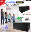 #1540-KB3 Collapsible 45" Storage Ottoman - Black (case pack 1 pc)