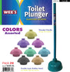 #1635-CL Toilet Plunger Double Layer Rubber Head - Color Assorted (case pack 24 pcs)