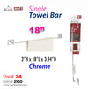 #2100 Chrome Single 18" Towel Bar (case pack 24 pcs)