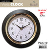 #2810-BLK Wee's Beyond 10" Classic Decorative Wall Clock (case pack 10 pcs)