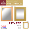 #2874-M Wall Rectangular Dressing Mirror - Assorted Colors (case pack 6 pcs)