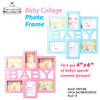 #2895-BB Baby Collage 6-Photo Frame - Blue & Pink (case pack 8 pcs)