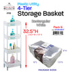 #3740-WHT 4-Tier Storage Basket White (case pack 4 pcs)