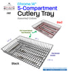 #3807 Chrome 14" 5-Compartment Cutlery Tray (case pack 12 pcs)