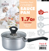 #5002-16 Stainless Steel Covered Sauce Pan 1.7 Qt (case pack 6 pcs)