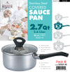 #5002-18 Stainless Steel Covered Sauce Pan 2.5 Qt (case pack 6 pcs)