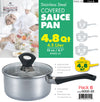 #5002-22 Stainless Steel Covered Sauce Pan 5.5 Qt (case pack 6 pcs)