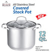 #5109-26G All Stainless Steel Covered Stock Pot 12 Qt (case pack 2 pcs)