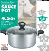 #5121-22F Stainless Steel Covered Sauce Pot 4.5 Qt (case pack 4 pcs)