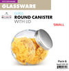 #5351-X2 Glass Round Canister with Lid 74 oz (case pack 6 pcs)