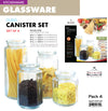 #5352-S4 Wee's Beyond Glass Canister Set with Lid Set of 4 Sizes  (case pack 4)