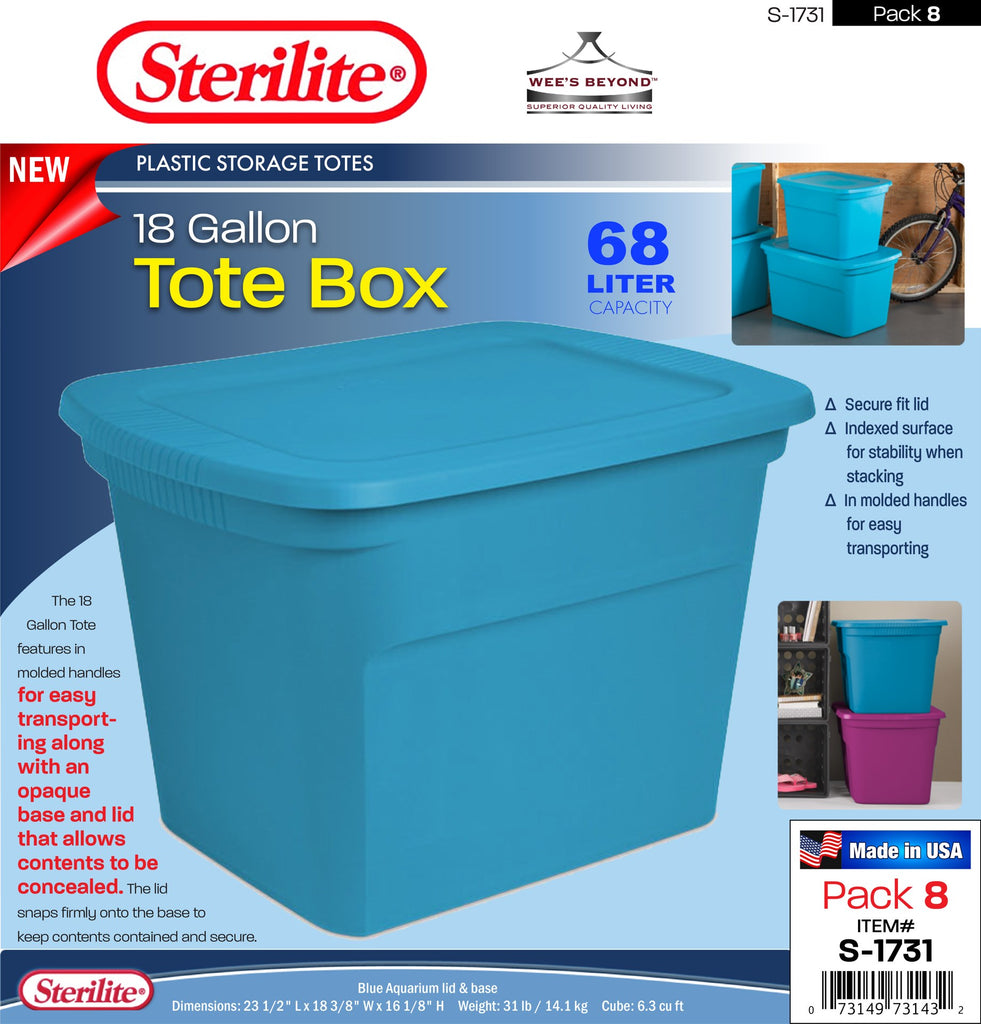 S-1736 Sterilite Plastic Blue Aquarium 30 Gallon Tote Box (case pack –  WEE'S BEYOND WHOLESALE