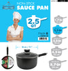 #6258-18 Non-Stick Sauce Pan with Glass Lid 2.5 Qt (case pack 6 pcs)