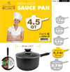 #6258-22 Non-Stick Sauce Pan with Glass Lid 4.5 Qt (case pack 6 pcs)