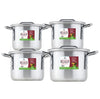 #6671 Small Aluminum Stock Pot Set of 4 without Steamer (case pack 1 set)