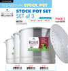 #6678 Aluminum Steamer Stock Pot Set of 3 (case pack 1 set)
