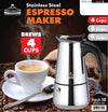 #7522-04 Brew-Fresh Stainless Steel Expresso Maker Small 4-cup (case pack 12 pcs)