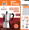 #7526-03 Brew-Fresh Aluminum Espresso Maker Small 3-cup (case pack 12 pcs)