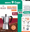 #7526-09 Brew-Fresh Aluminum Espresso Maker Large 9-cup (case pack 12 pcs)