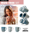 #8008-E Tree Branches Design 12oz 6 Coffee Mugs with stand (case pack 6 pcs)