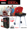 #9912-18 Wee's Beyond BBQ Charcoal Grill 18" Square - Red (case pack 1 pc)