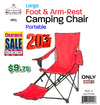 #9976-RD Wee's Beyond Large Foot and Arm-Rest Camping Chair (case pack 4 pcs)