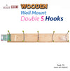#A01-900632 Wooden Wall Mount Double 5 Hook (case pack 72 pc)
