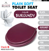 #B260-BUR-KY08X Plain Soft Toilet Seat - Burgundy (case pack 6 pcs)