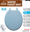 #B262-BLU-M76 Wood Toilet Seat - Blue (case pack 6 pcs)