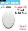 #B263-WHT-M75E Elongated Wood Toilet Seat - White (case pack 6 pcs)