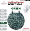 #B264-MHG-M82 Marbleized Wood Toilet Seat - Green (case pack 6 pcs)
