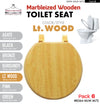 #B264-MLW-M72 Marbleized Wood Toilet Seat - Lt. Wood (case pack 6 pcs)