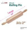 #B296-01436 Large Wood Rolling Pin 17" (case pack 36 pcs)