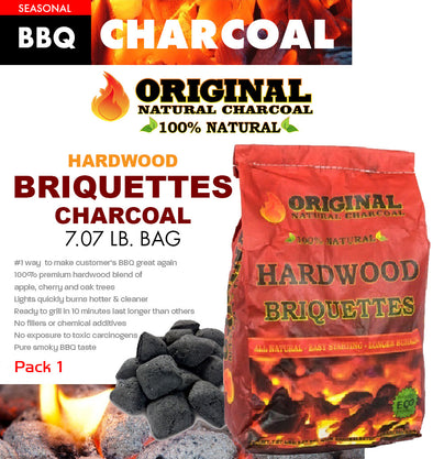 #Briquettes - Small Natural Hardwood Briquettes Charcoal (case pack 1 pc)