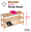 #HW273 Wooden 3-Tier Shoe Rack- Nature 29Wx10Dx19"H (case pack 8 pcs)