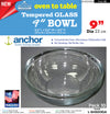 (#L-SH5013DA) Oven to Table Tempered Glass 9" Bowl (case pack 10 pcs)