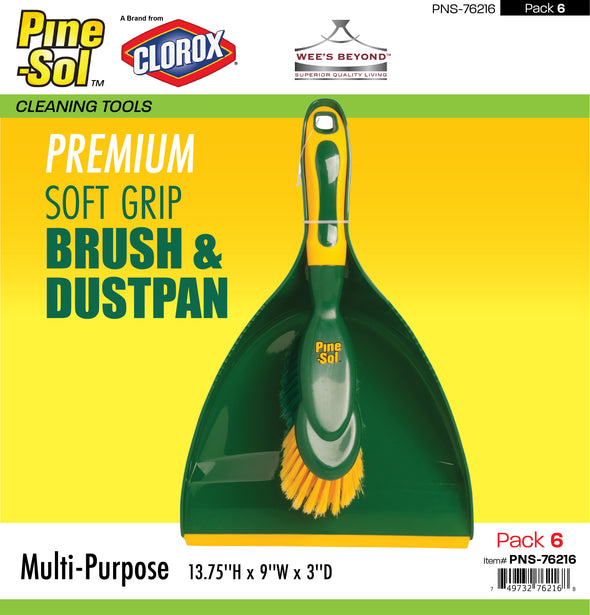 #PNS-76216 Pine-Sol Premium Grip Iron Brush & Dustpan (case pack 6 pcs)