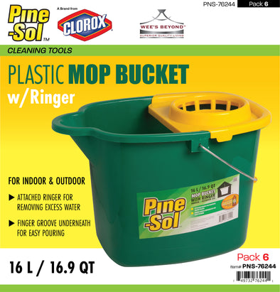 #PNS-76244 Pine-Sol Plastic Mop Bucket 16L w/Ringer (case pack 6 pcs)