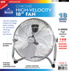 #RIM-778F Chrome high velocity 18" Fan (case pack 1 pc)