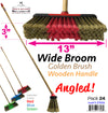 #Y-27606 Wide Broom 13"x3" Brush with 47" Wooden Handle (case pack 24 pcs)