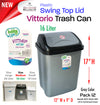 #W01-1404-GRY Vittorio Trash Can Medium 16 Liter Grey (case pack 12 pcs)