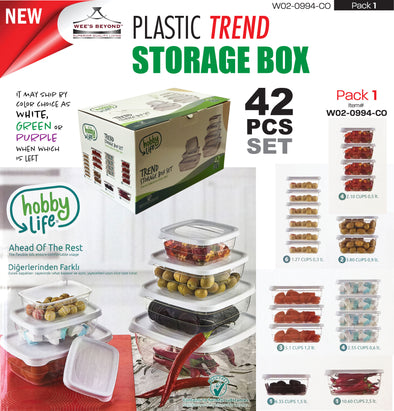 #W02-0994-CO Plastic 42 pcs Trend Storage Box - White (case pack 1 pc)