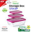 #W02-1011-CO Trend 3pc Storage Box Box Asst Color (case pack 24 pcs)
