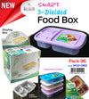 #W02-1382 Smart 3-Divided Food Storage Box- Display Pack (case pack 36 pcs)