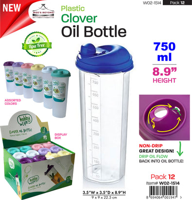 #W02-1514-CO Clover Oil Bottle 750 ml (case pack 12 pcs)